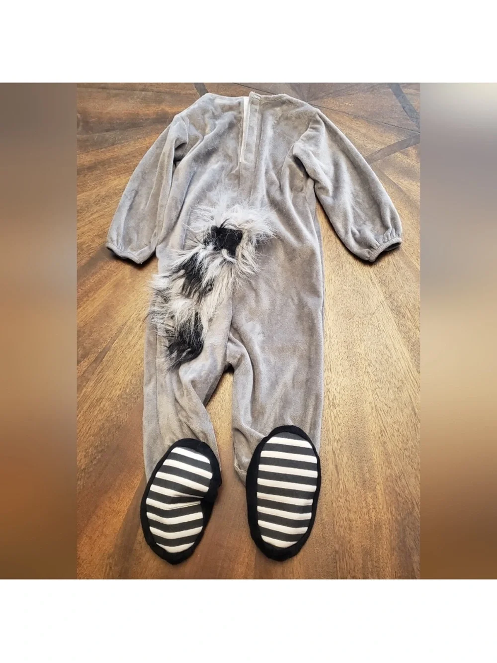 Spirit Halloween Racoon Gray and Black Kids/Infant Costume Size 6-12 Months